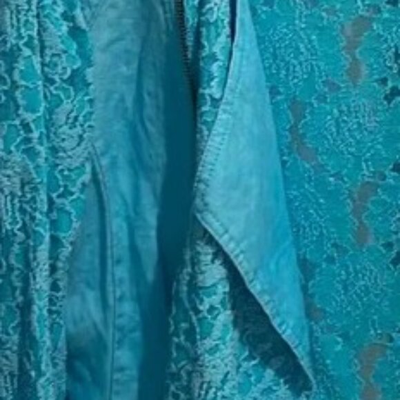 INC International Concepts Women’s Lace Fashion Jacket – Teal Blue – Size Medium - Picture 8 of 11